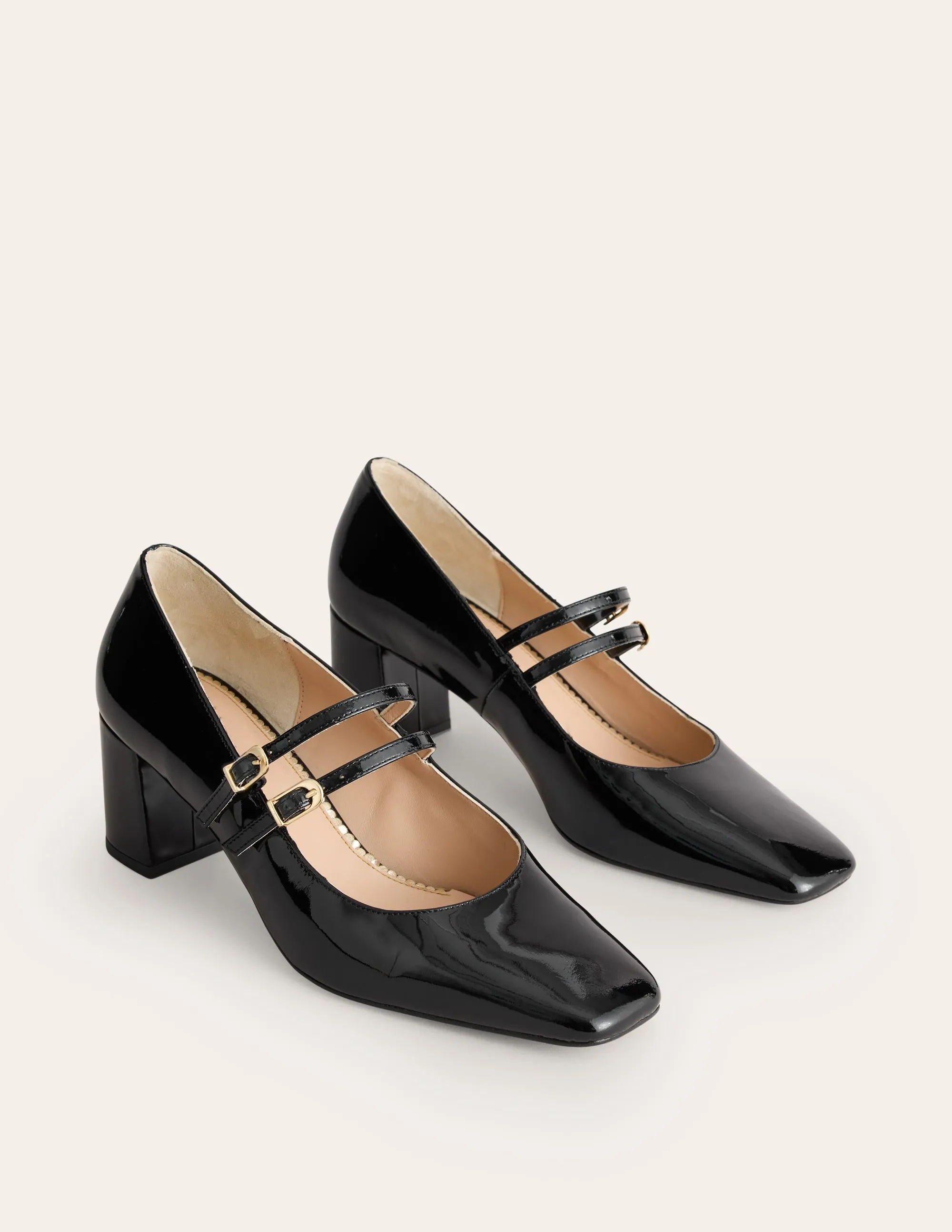 Block Heel Pump-Black Patent