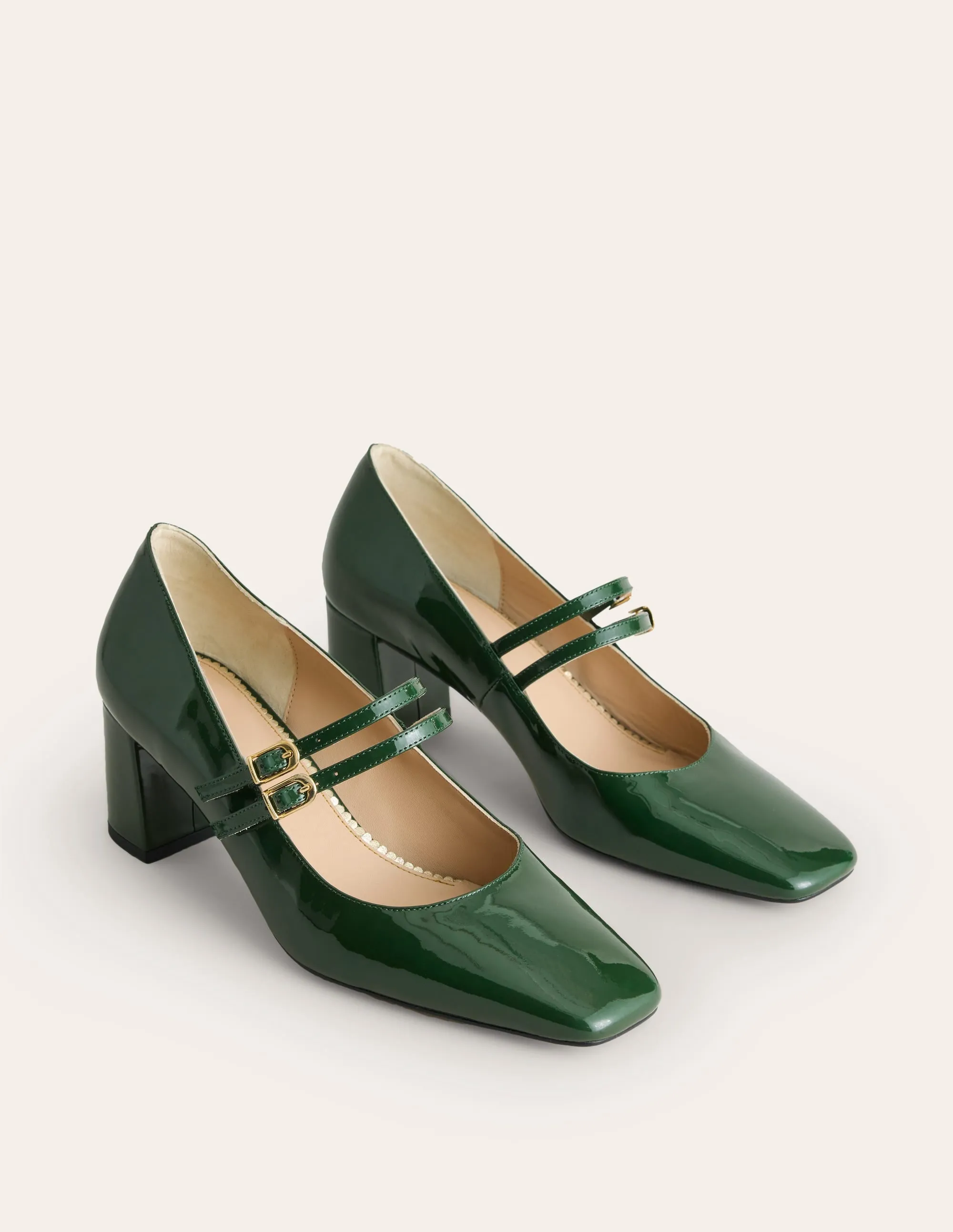 Block Heel Pump-Dark Green Patent