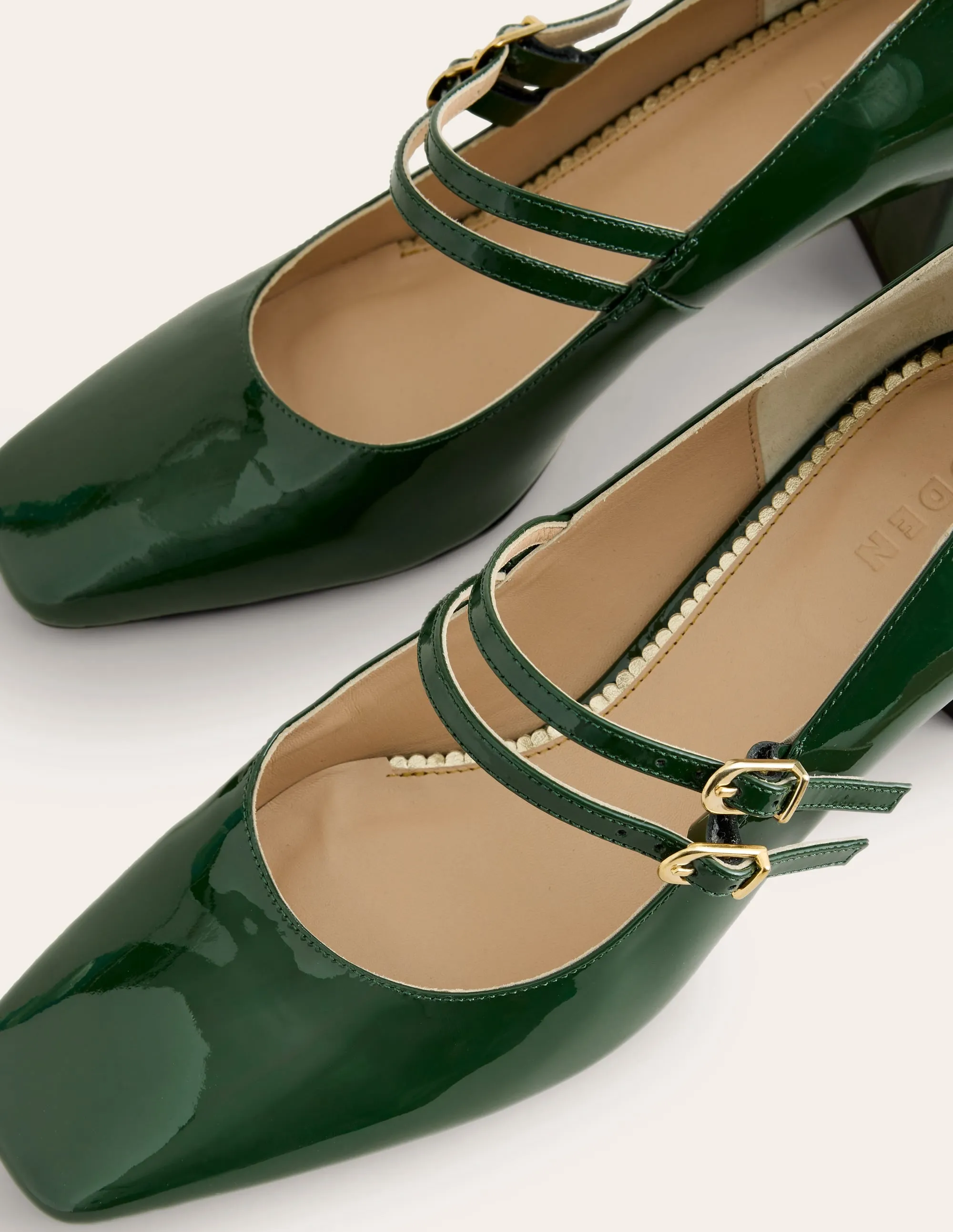 Block Heel Pump-Dark Green Patent