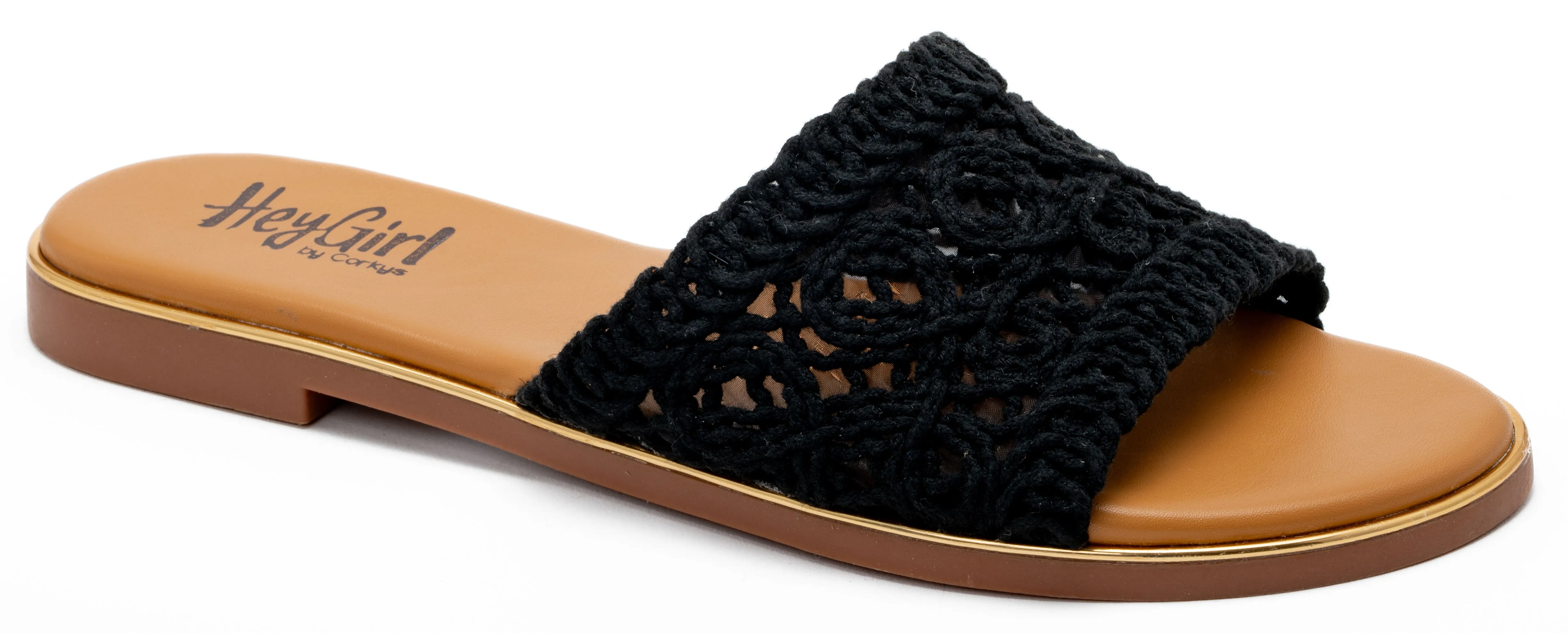 Corky's Black Hey Beach Crochet Sandals