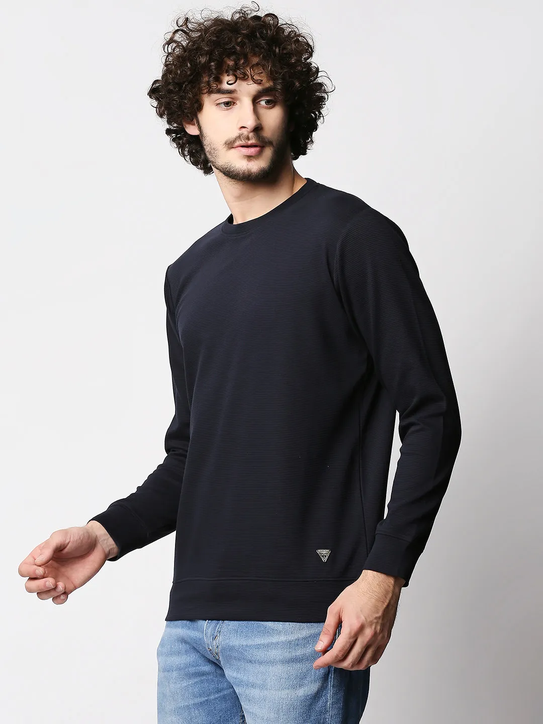 Disrupt Men Navy Jacquard Classy Pullover