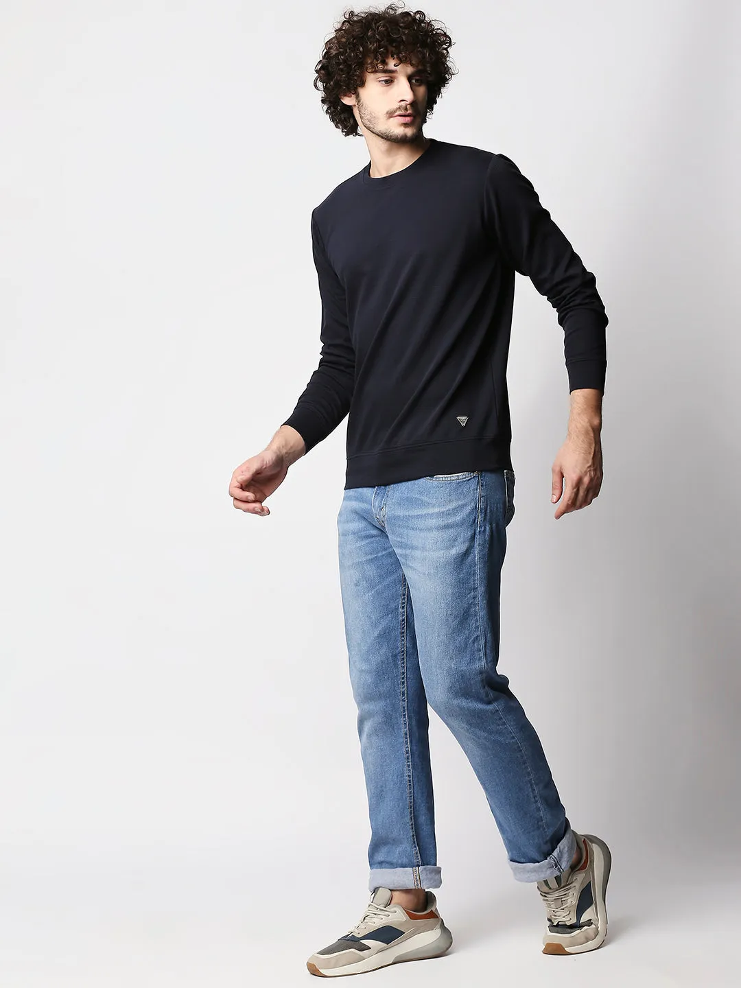 Disrupt Men Navy Jacquard Classy Pullover