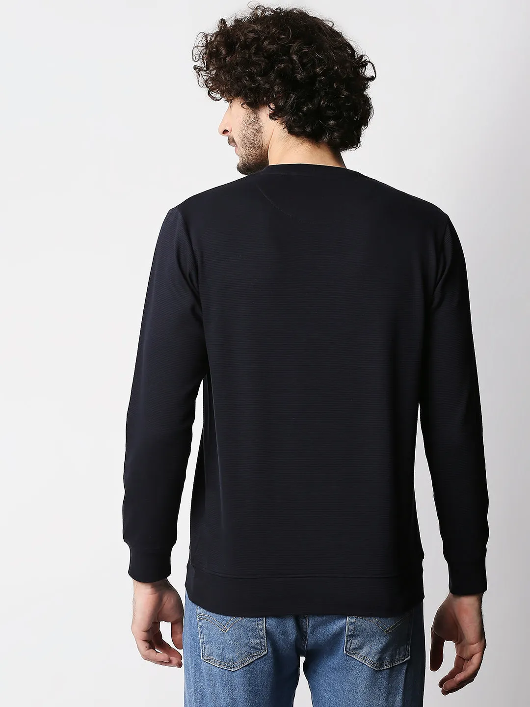 Disrupt Men Navy Jacquard Classy Pullover