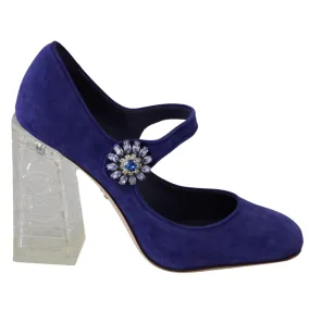 Dolce & Gabbana Elegant Purple Suede Mary Janes Pumps