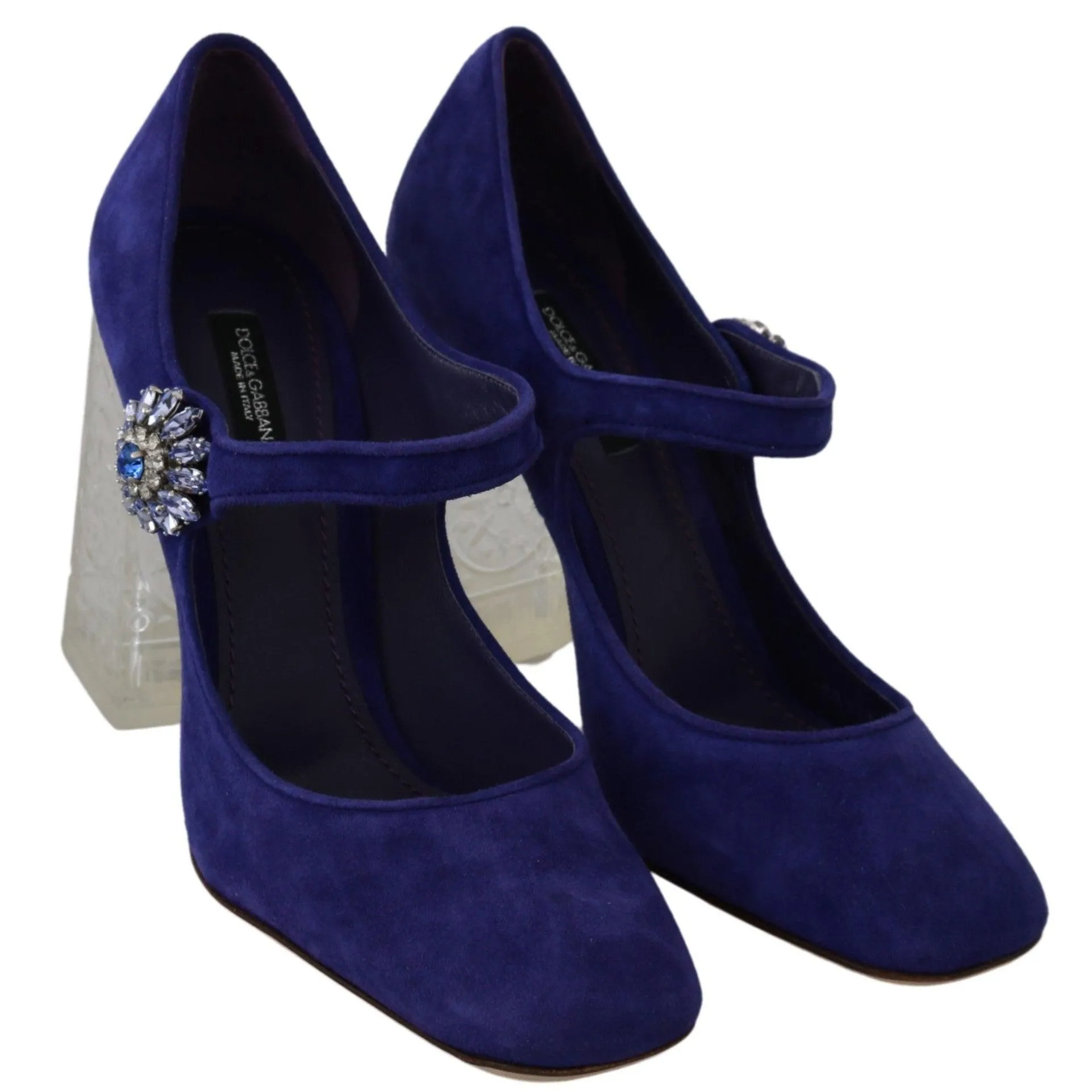 Dolce & Gabbana Elegant Purple Suede Mary Janes Pumps