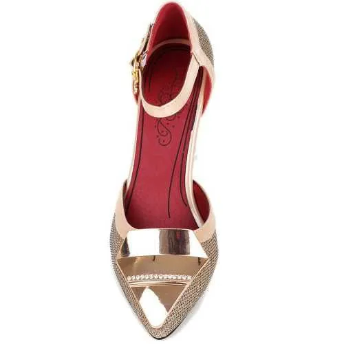 Elegant Female Shoes With Metal Decoration