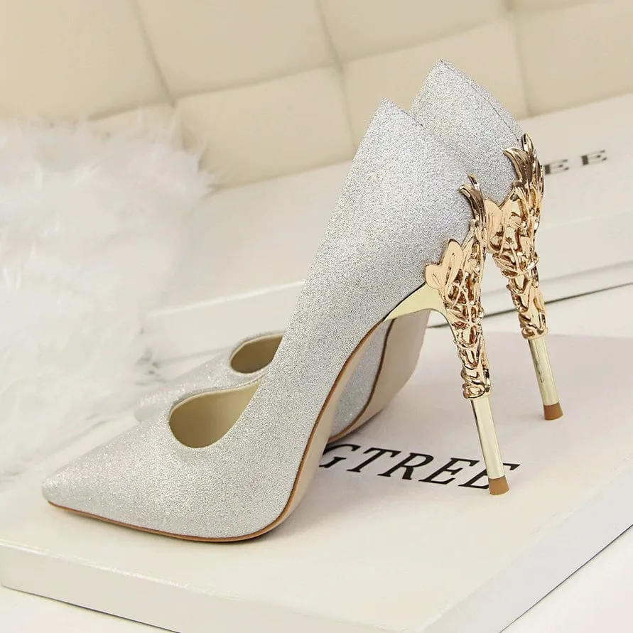 Elegant Silk Thin High Heel Pumps