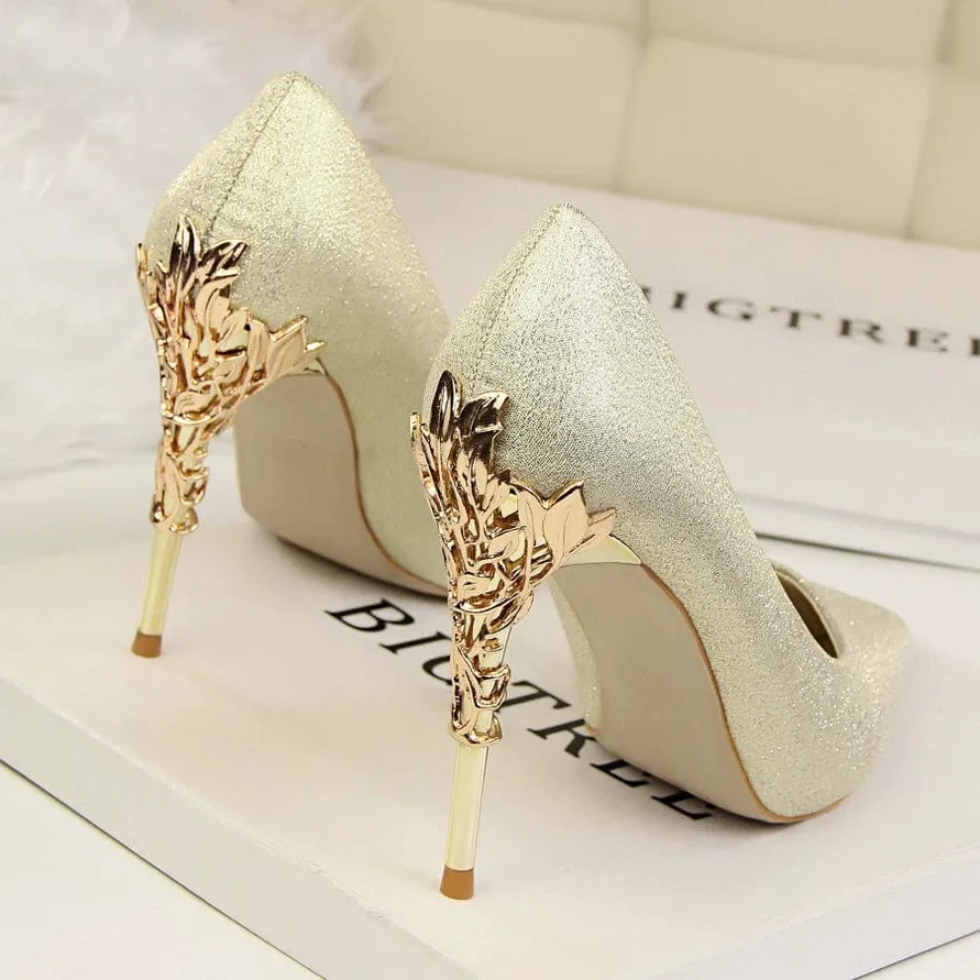 Elegant Silk Thin High Heel Pumps