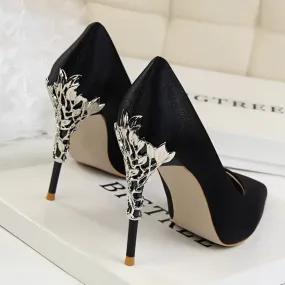 Elegant Silk Thin High Heel Pumps