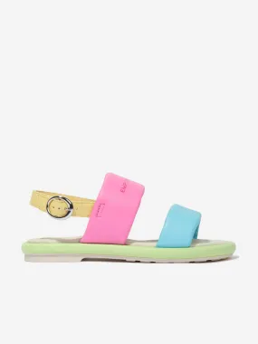 Emporio Armani Girls Leather Sandals in Multicolour