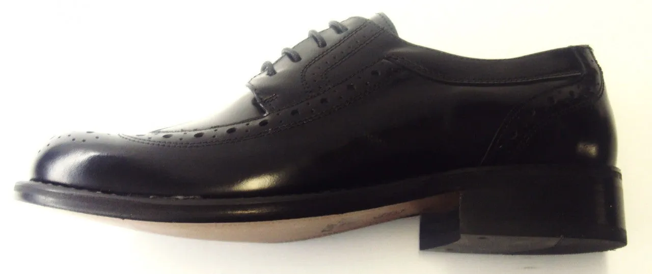 Ikon Original Black Krombie Retro Mod All Leather Brogue Shoes