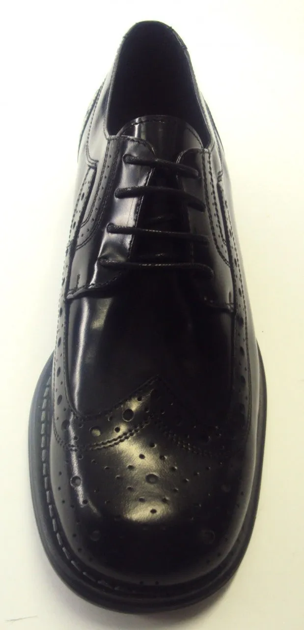 Ikon Original Black Krombie Retro Mod All Leather Brogue Shoes