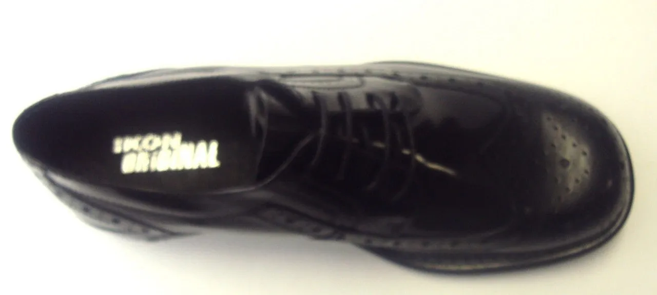 Ikon Original Black Krombie Retro Mod All Leather Brogue Shoes