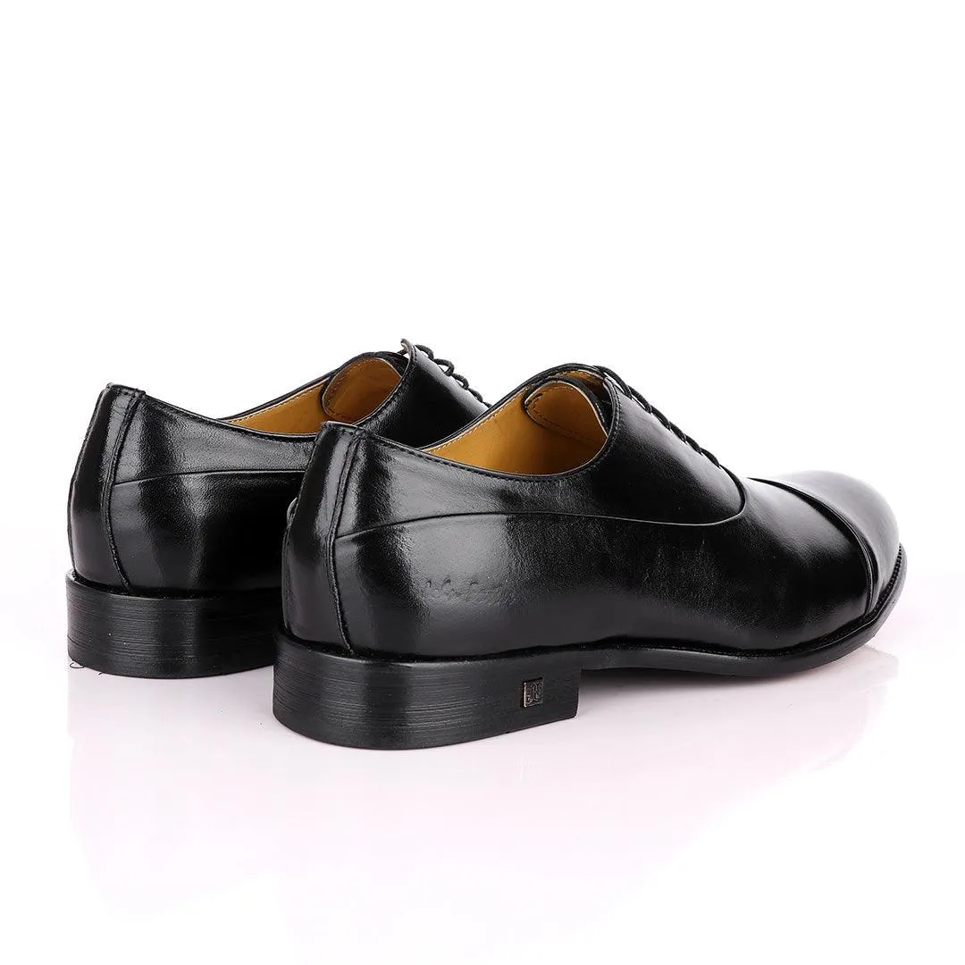 John Foster Oxford Black Laceup Leather Shoe