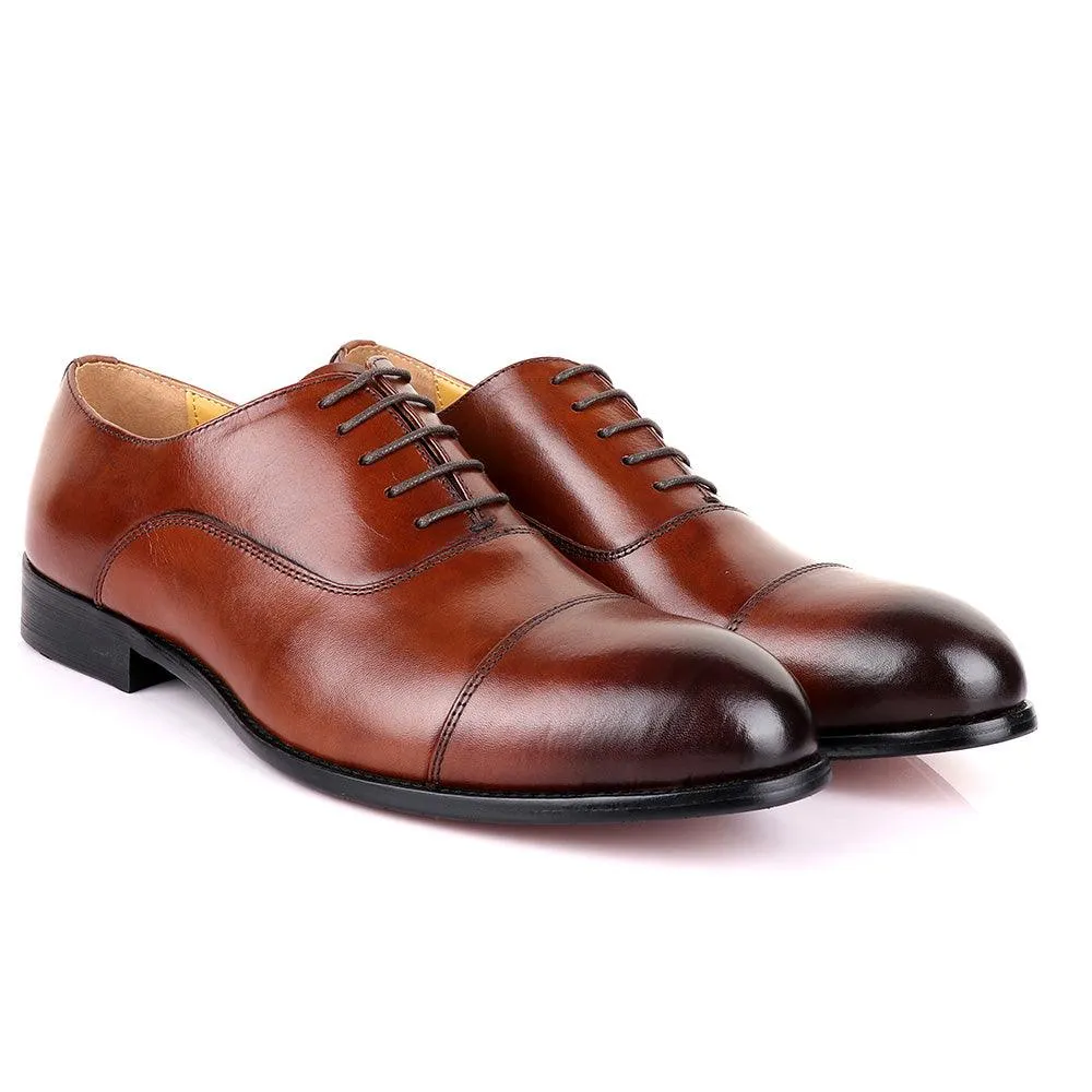 John Mendson Oxford Plain Brown Leather Shoe