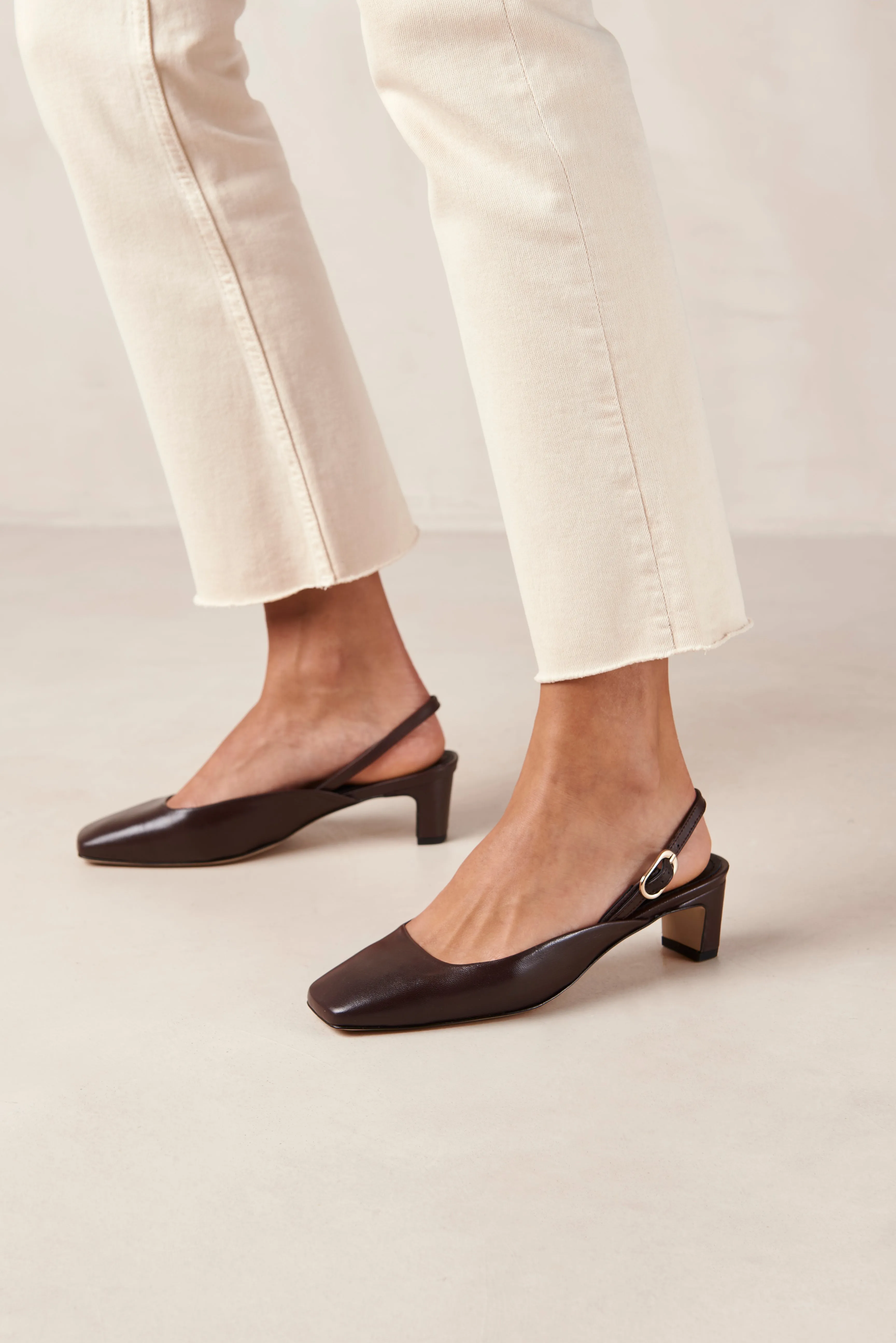 Lindy Leather Pumps - Coffee Brown