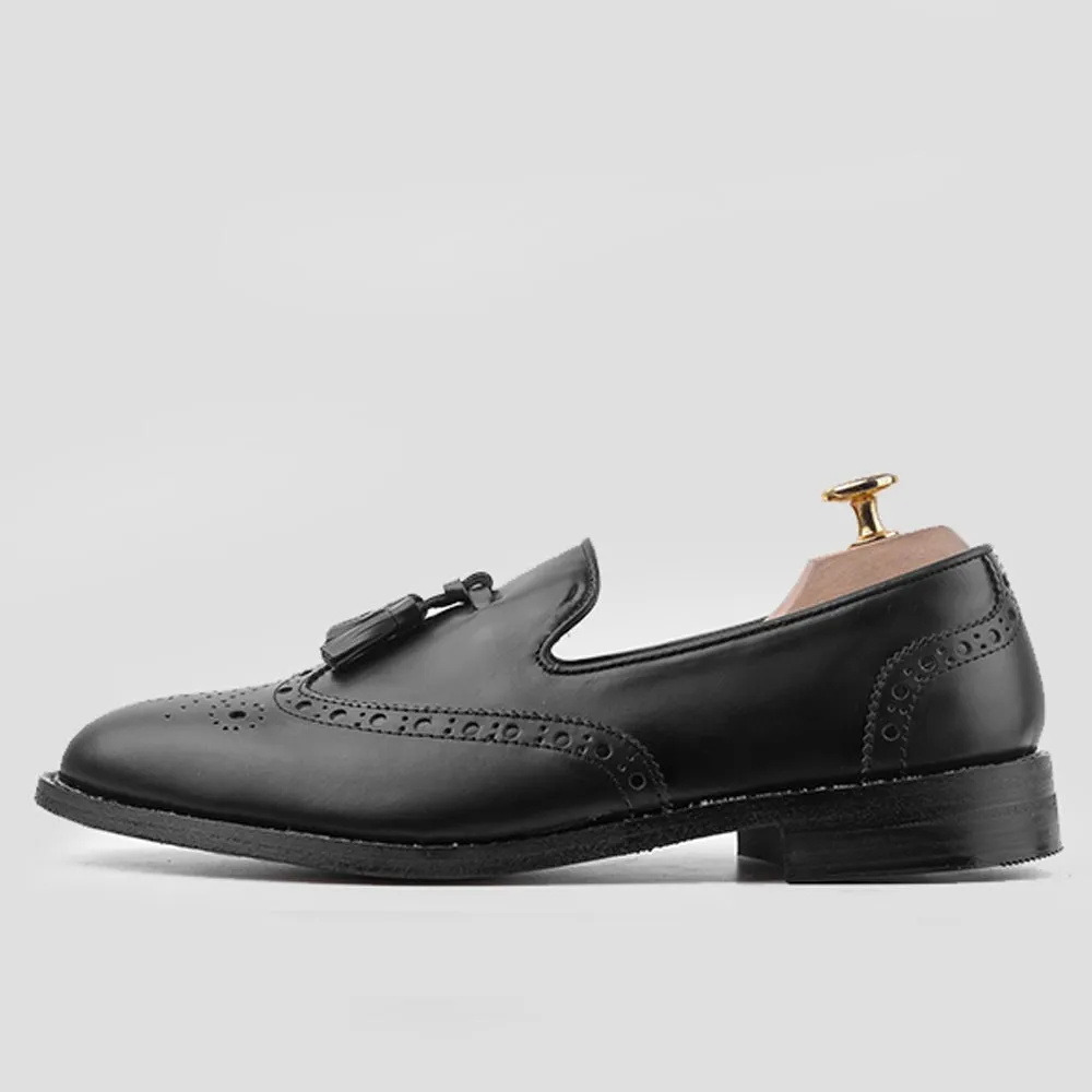 Loafers Wingtip Black Leather