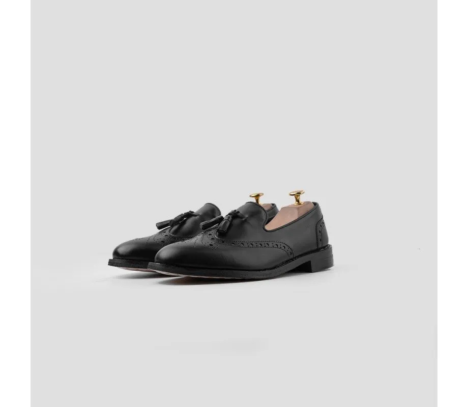 Loafers Wingtip Black Leather