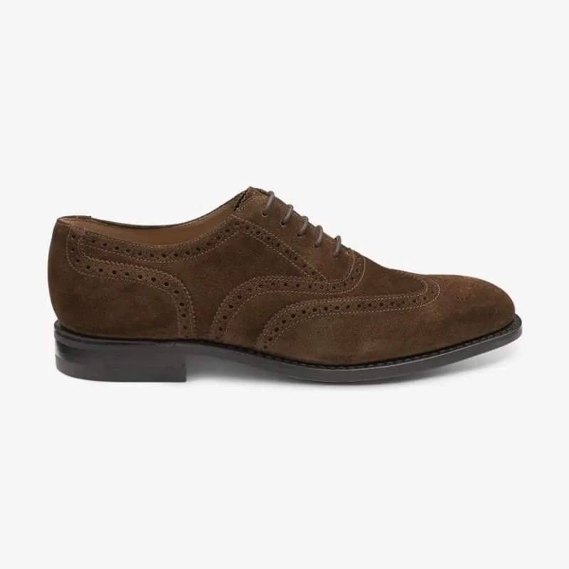 Loake 302 Brogued Suede Mens Shoe - Brown Suede