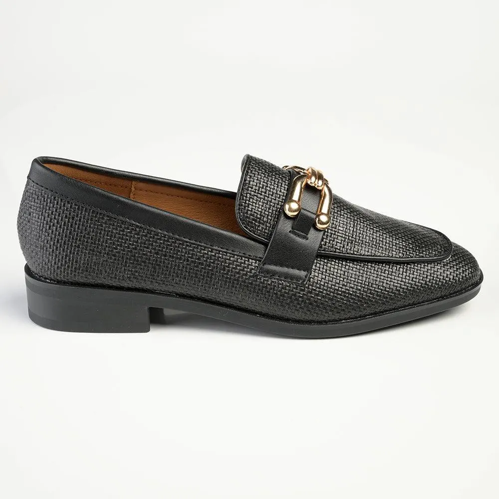 Madison Phoenix - Metal Trim Loafer - Black