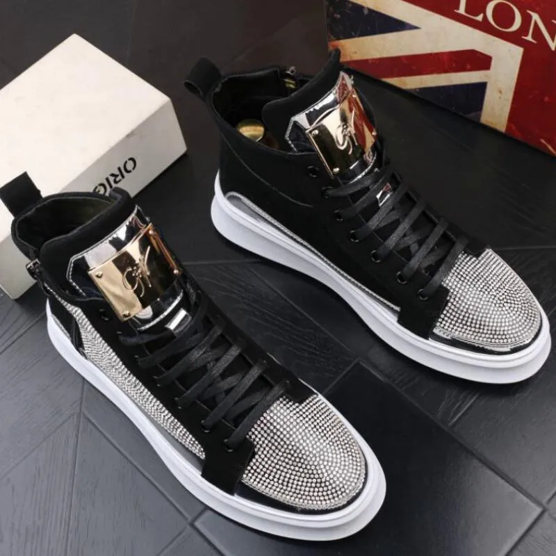 Men's Casual Shoes With Rhinestones