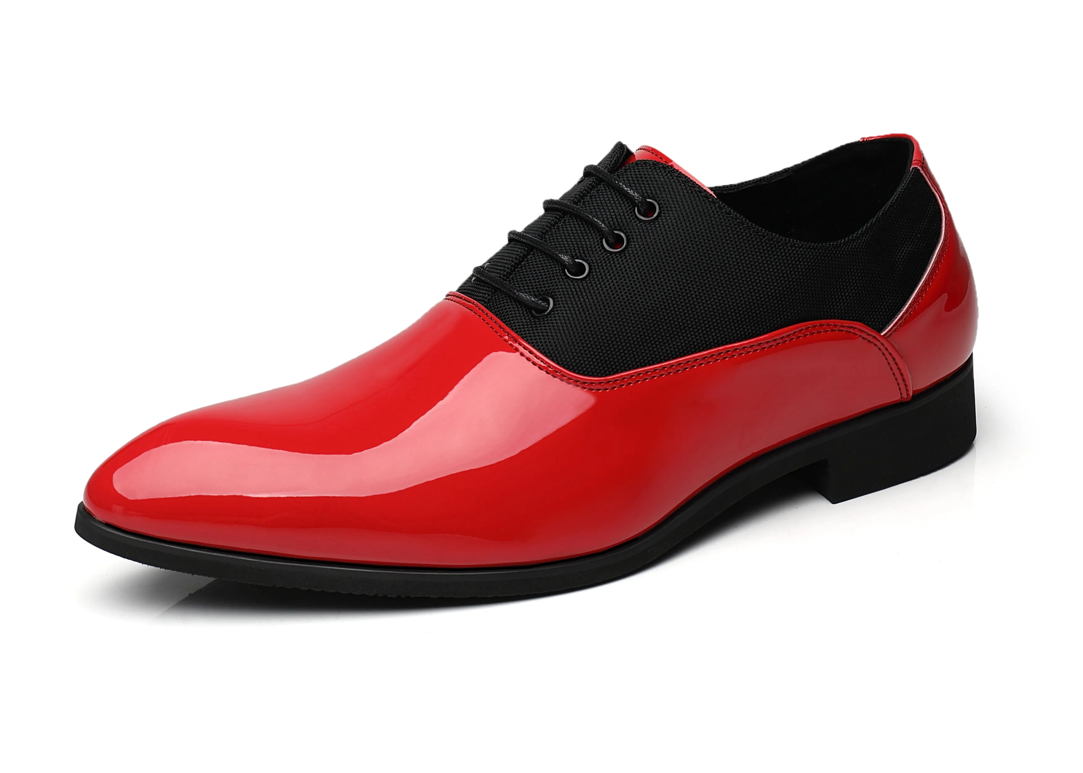 Men's Contrast Patent Leather Oxfords