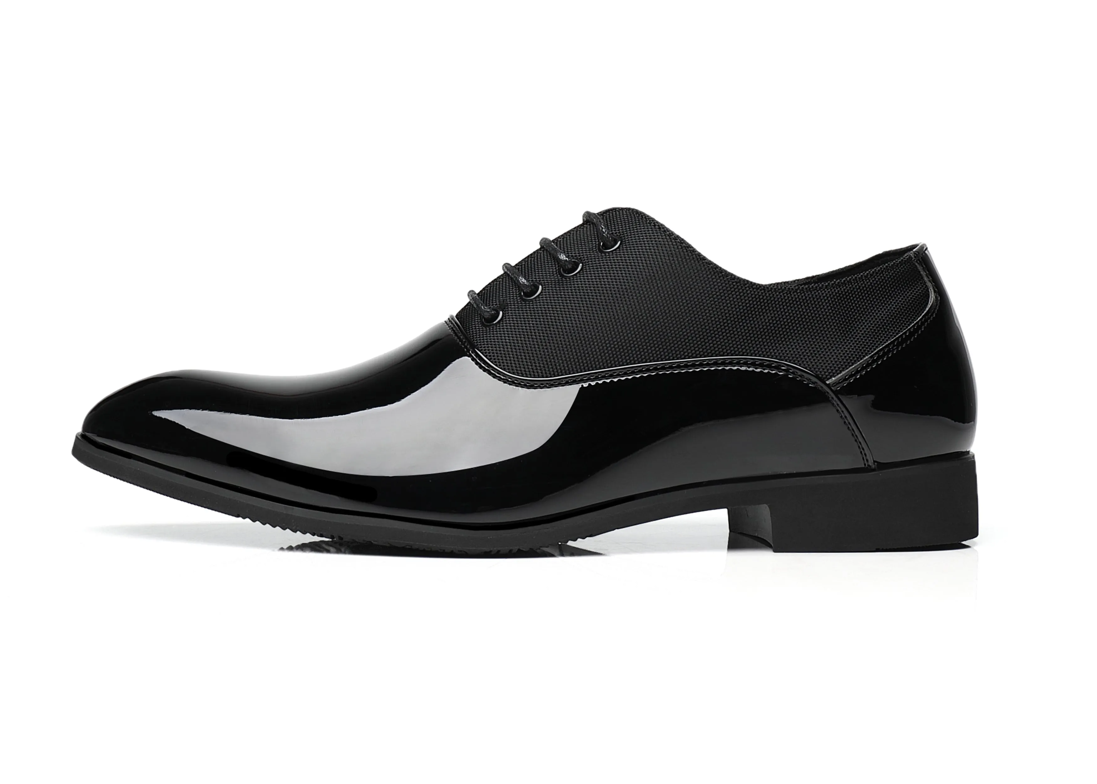 Men's Contrast Patent Leather Oxfords