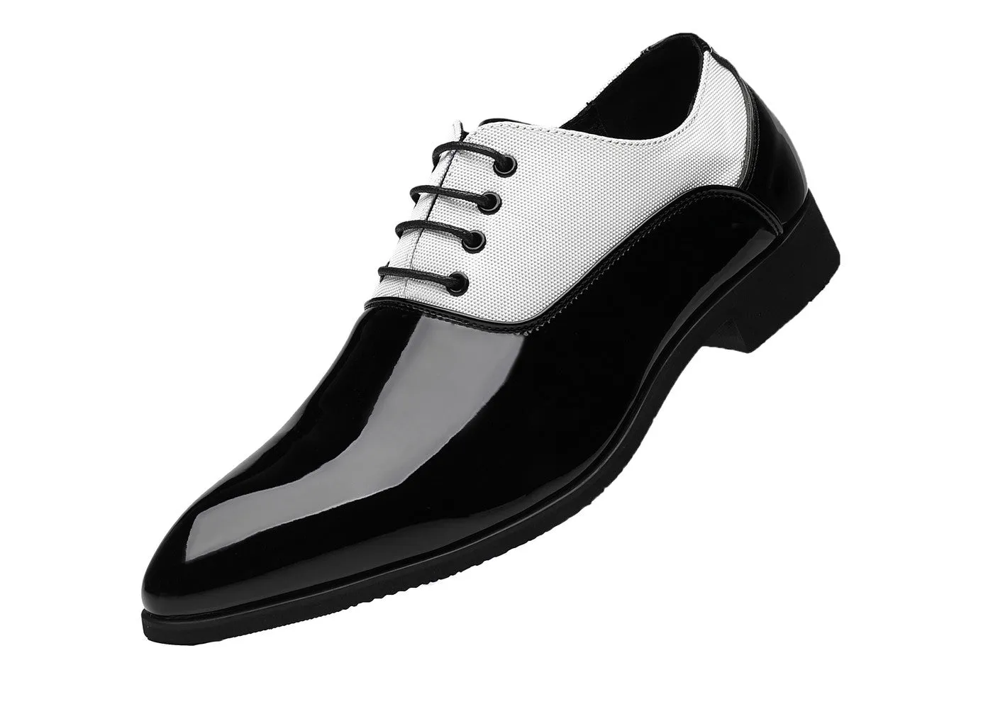 Men's Contrast Patent Leather Oxfords