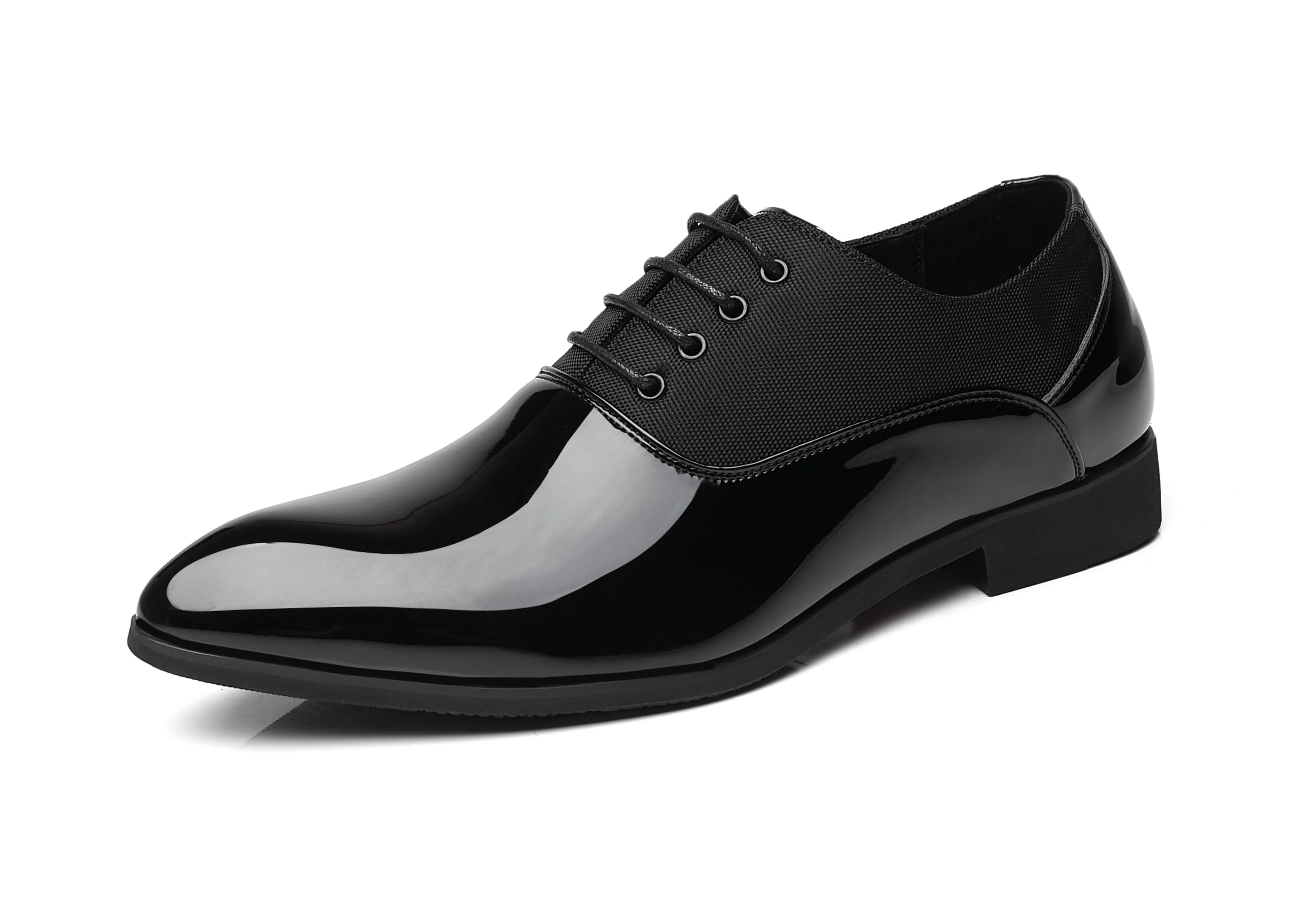 Men's Contrast Patent Leather Oxfords