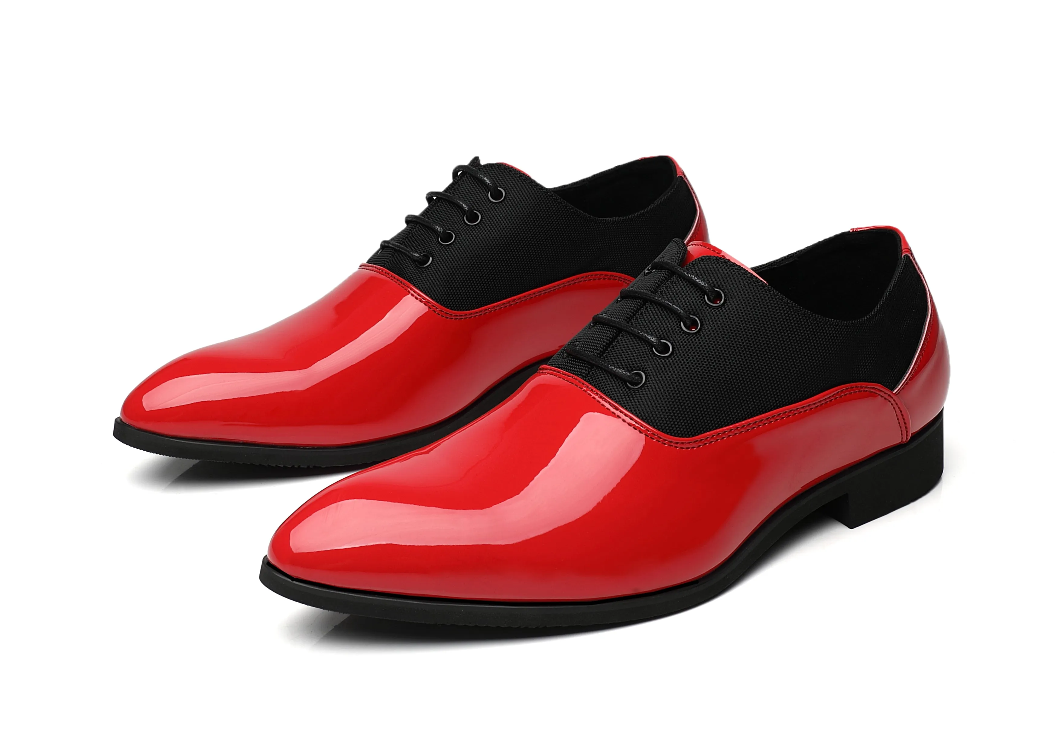 Men's Contrast Patent Leather Oxfords