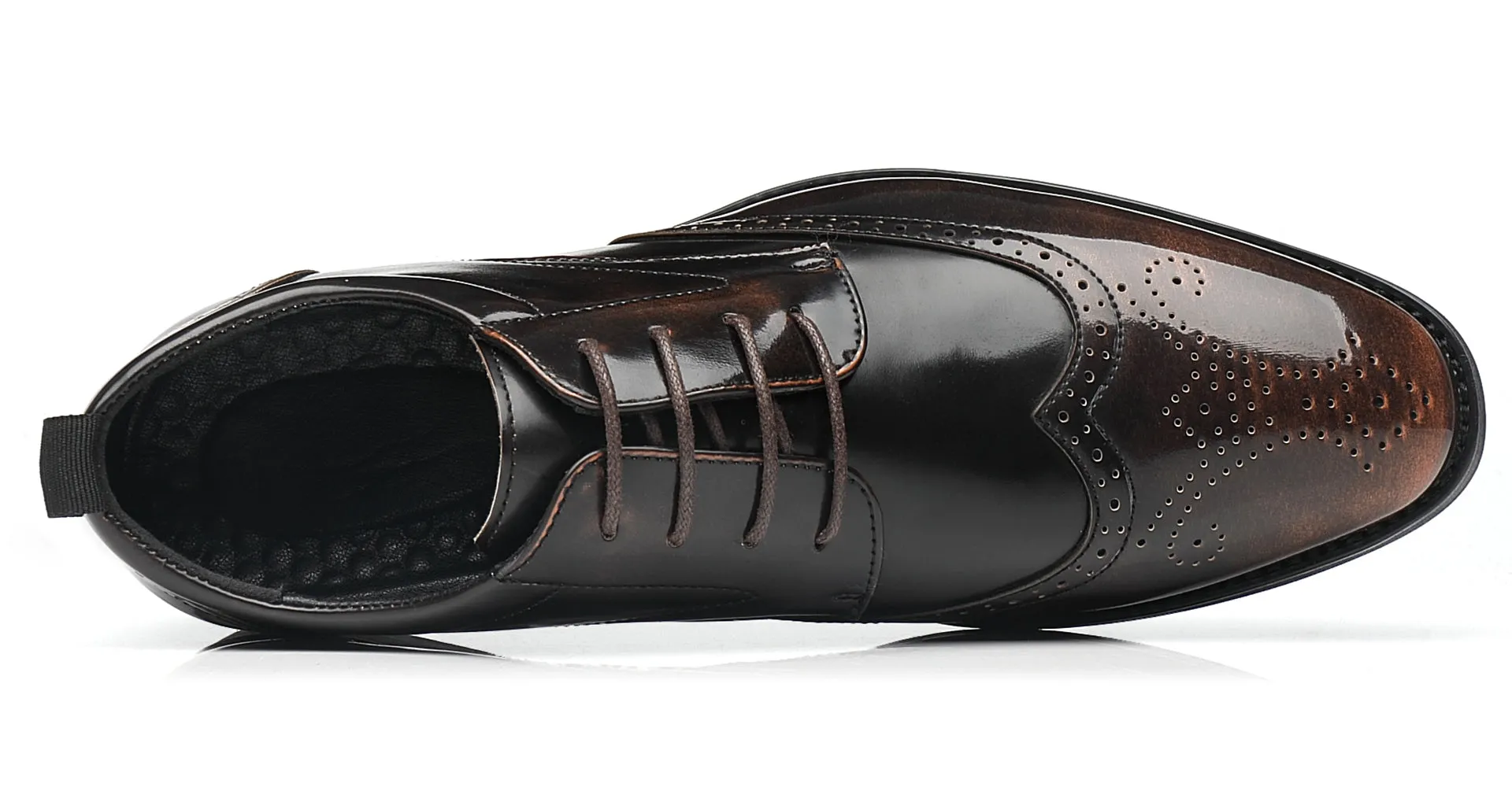 Men's Wingtip Derby Shoes Black Bronze