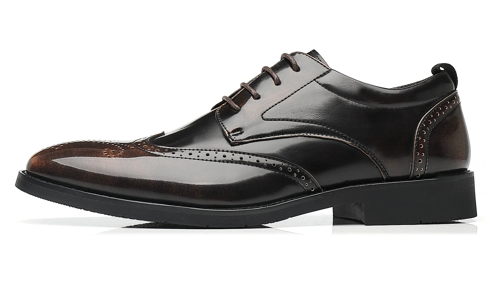 Men's Wingtip Derby Shoes Black Bronze