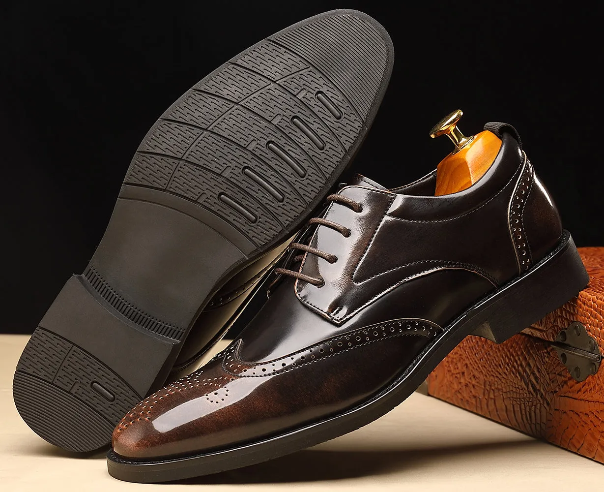 Men's Wingtip Derby Shoes Black Bronze