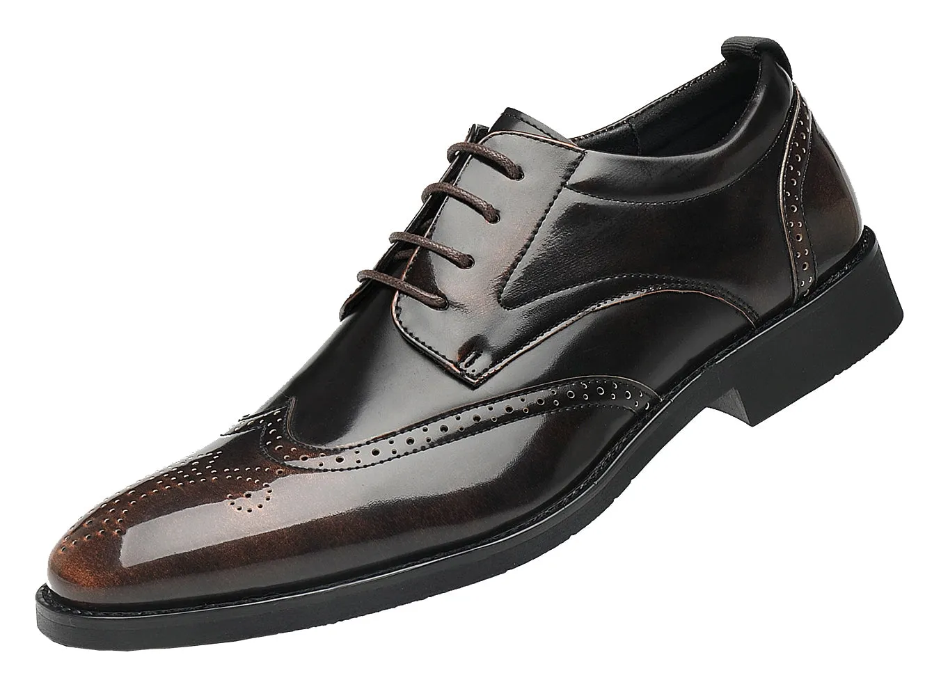 Men's Wingtip Derby Shoes Black Bronze