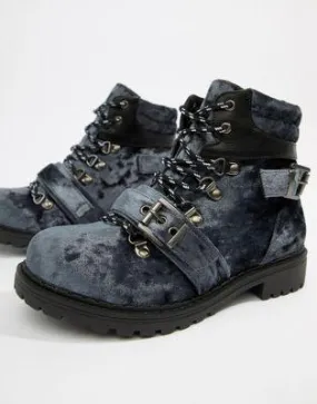 Pieces Velvet Hiking Boot