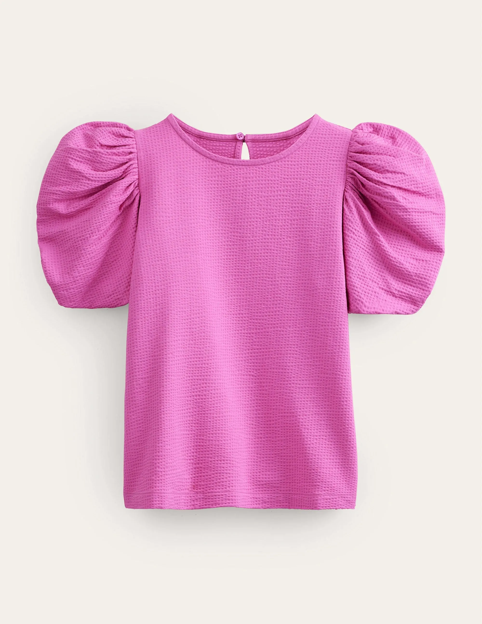 Puff Sleeve Jersey Top-Rose Violet