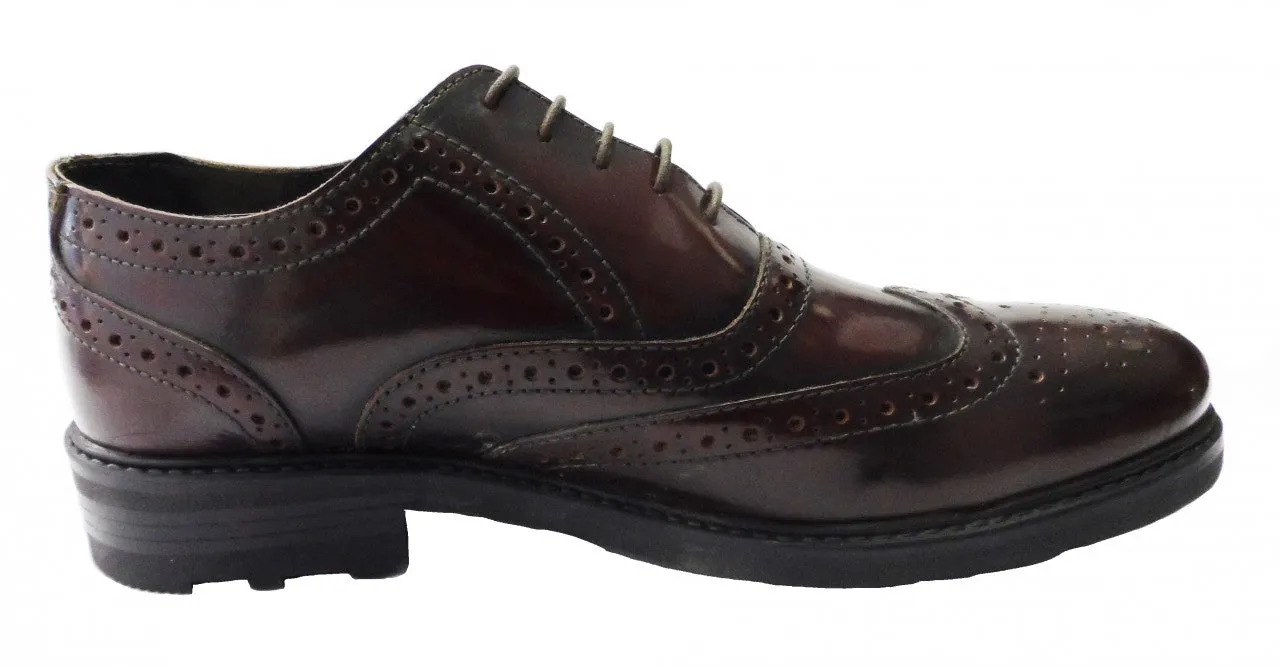 Roamers Original Oxblood Retro Mod Leather Brogues Shoes