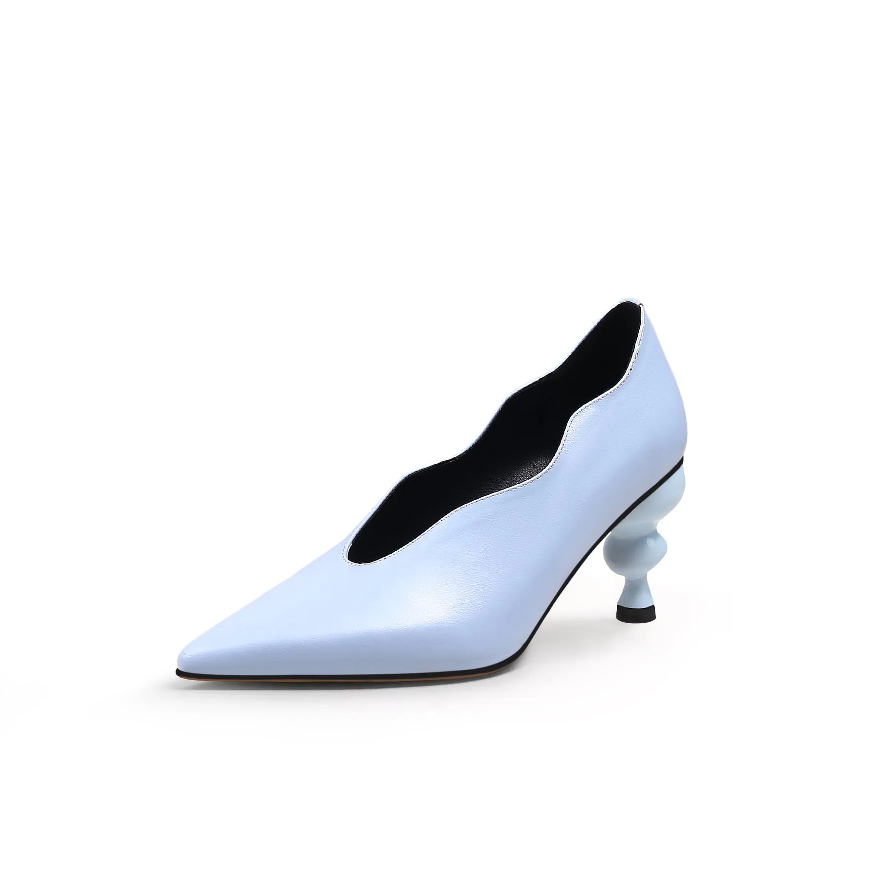 Scalloped Edge Kettle Heel Pumps