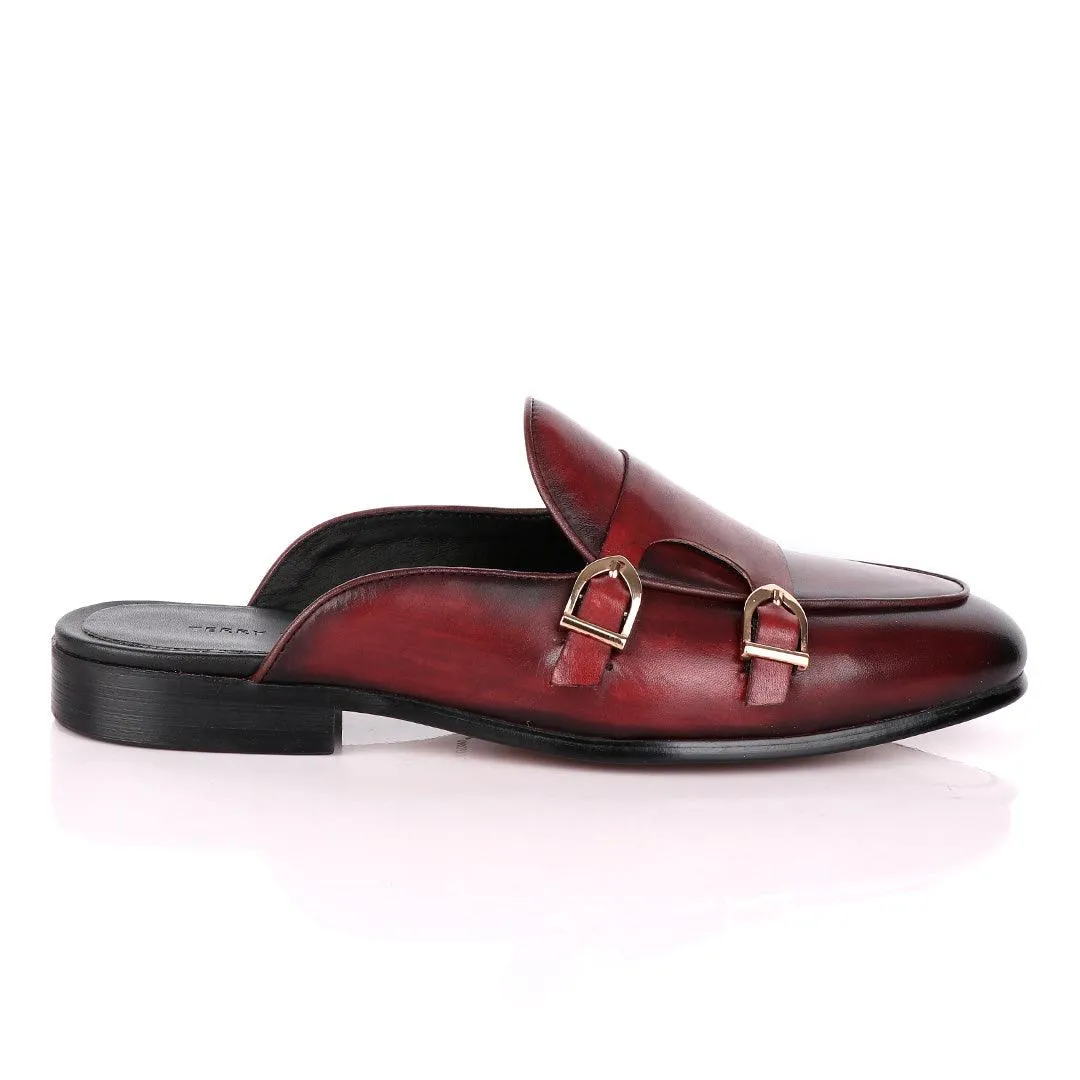 Terry Taylors Double Monk Strap Wine Half Shoe.