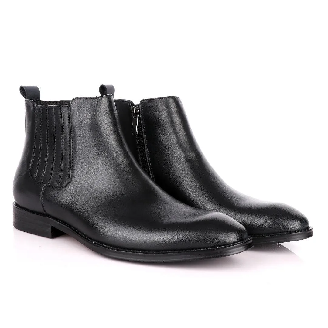 Terry Taylors Leather Black Zip up Formal Boot.