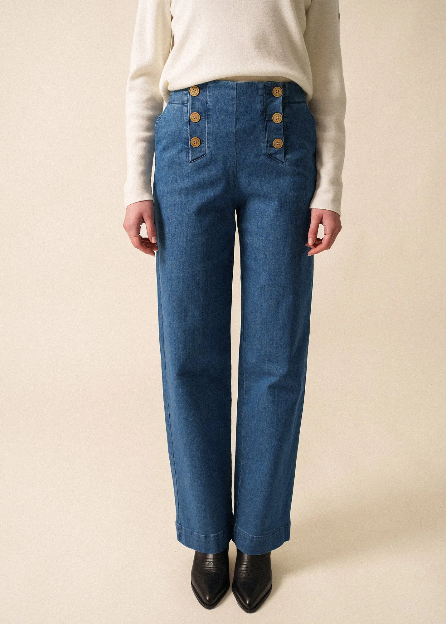 Torie Ponte Trousers - in denim (COOPER JEAN)