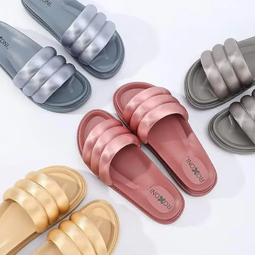 Women's Padded Strap Slide Sandals Stylish Open Toe Sandals